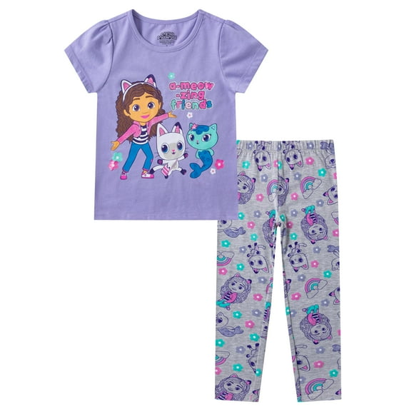 DreamWorks Gabby's Dollhouse Short Sleeve T-Shirt and Legging Pants Set (Girls), 2 Piece Set, Sizes 2T-10