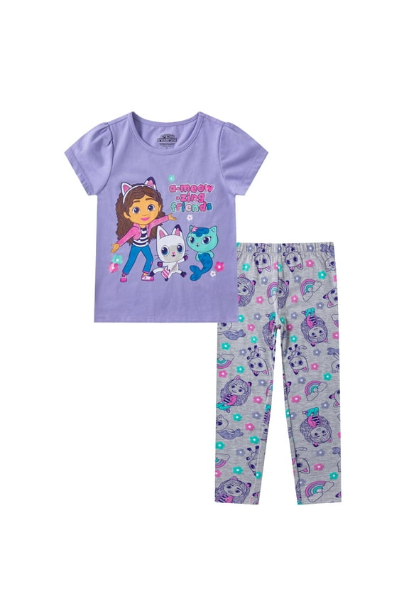 Gabby's Dollhouse Short Sleeve T-Shirt and Legging Pants Set (Girls), 2 Piece Set, Sizes 2T-15