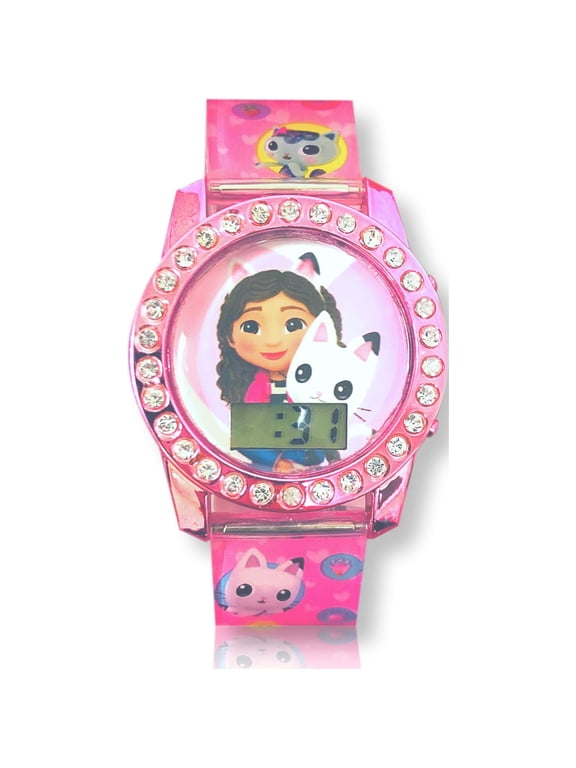 Gabby's Dollhouse Unisex Childrens LCD Watch with Flashing Lights (GAB4003WM)