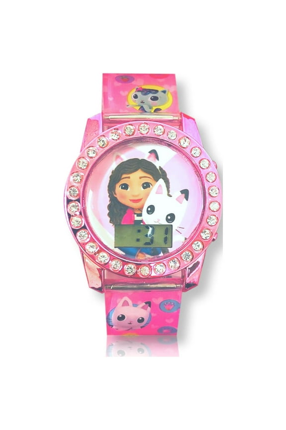 Gabby's Dollhouse Unisex Childrens LCD Watch with Flashing Lights (GAB4003WM)