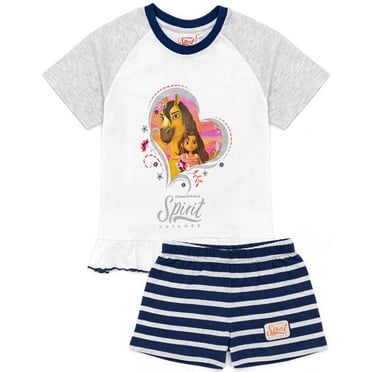 DreamWorks Girls Grey Short Sleeve Short Leg Pyjama Set
