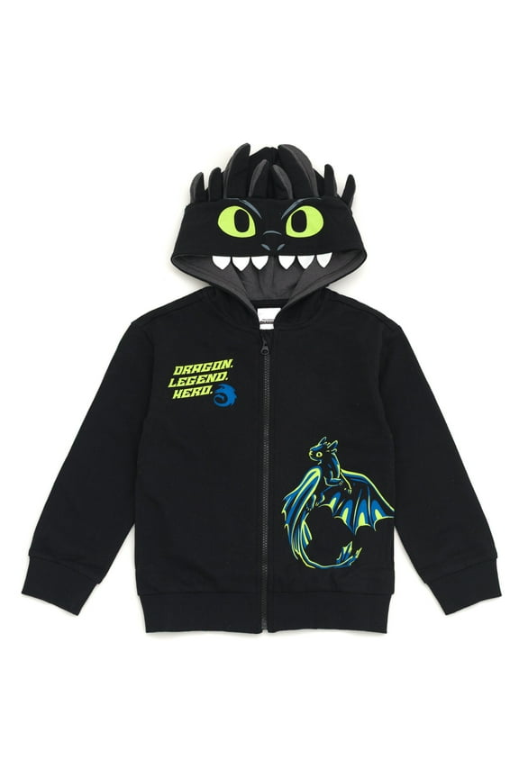 How to Train Your Dragon Toothless Fleece Cosplay Hoodie Toddler to Big Kid