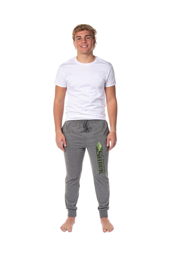 DreamWorks Shrek Men's Movie Film Title Logo Character Jogger Sleep Pajama Pants Large