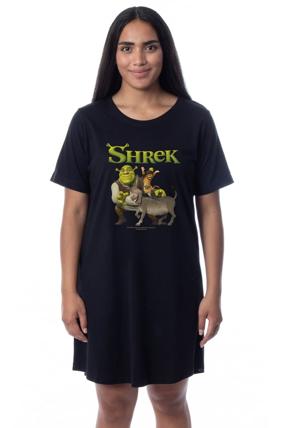 DreamWorks Shrek Womens' Donkey Puss in Boots Nightgown Sleep Pajama Shirt