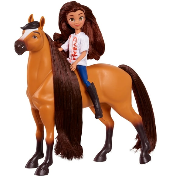 DreamWorks Spirit Riding Free 5-Inch Lucky Articulated Small Doll and 7-Inch Collectible Spirit Horse, Kids Toys for Ages 3 Up, Easter Basket Stuffers and Small Gifts