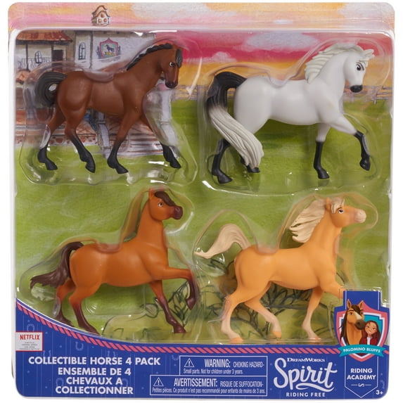 DreamWorks Spirit Riding Free Collectible Horse 4-Pack, Kids Toys for Ages 3 Up, Gifts and Presents