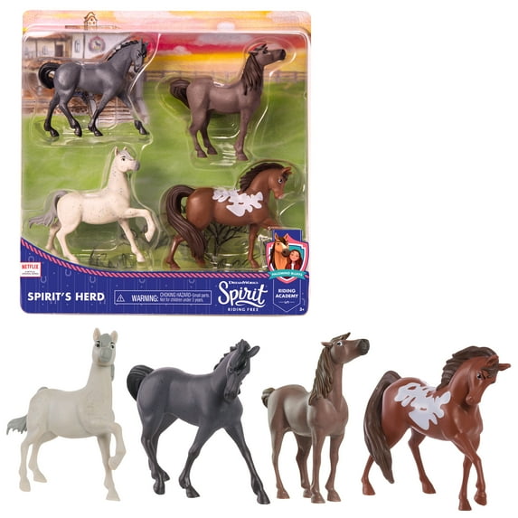 DreamWorks Spirit Riding Free Collectible Horse 4-Pack – Spirit’s Herd, Kids Toys for Ages 3 Up, Gifts and Presents