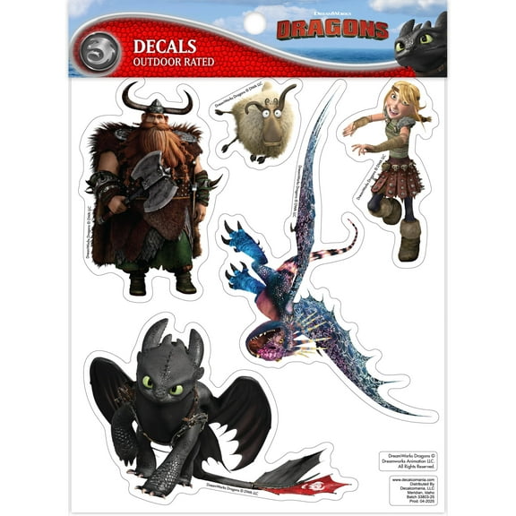 DreamWorks How To Train Your Dragon Decals - Set of 5 Vinyl Stickers Toothless Astrid Stoick Stormfly for Car Laptop Computer Kids Water Bottle Outdoor Waterproof