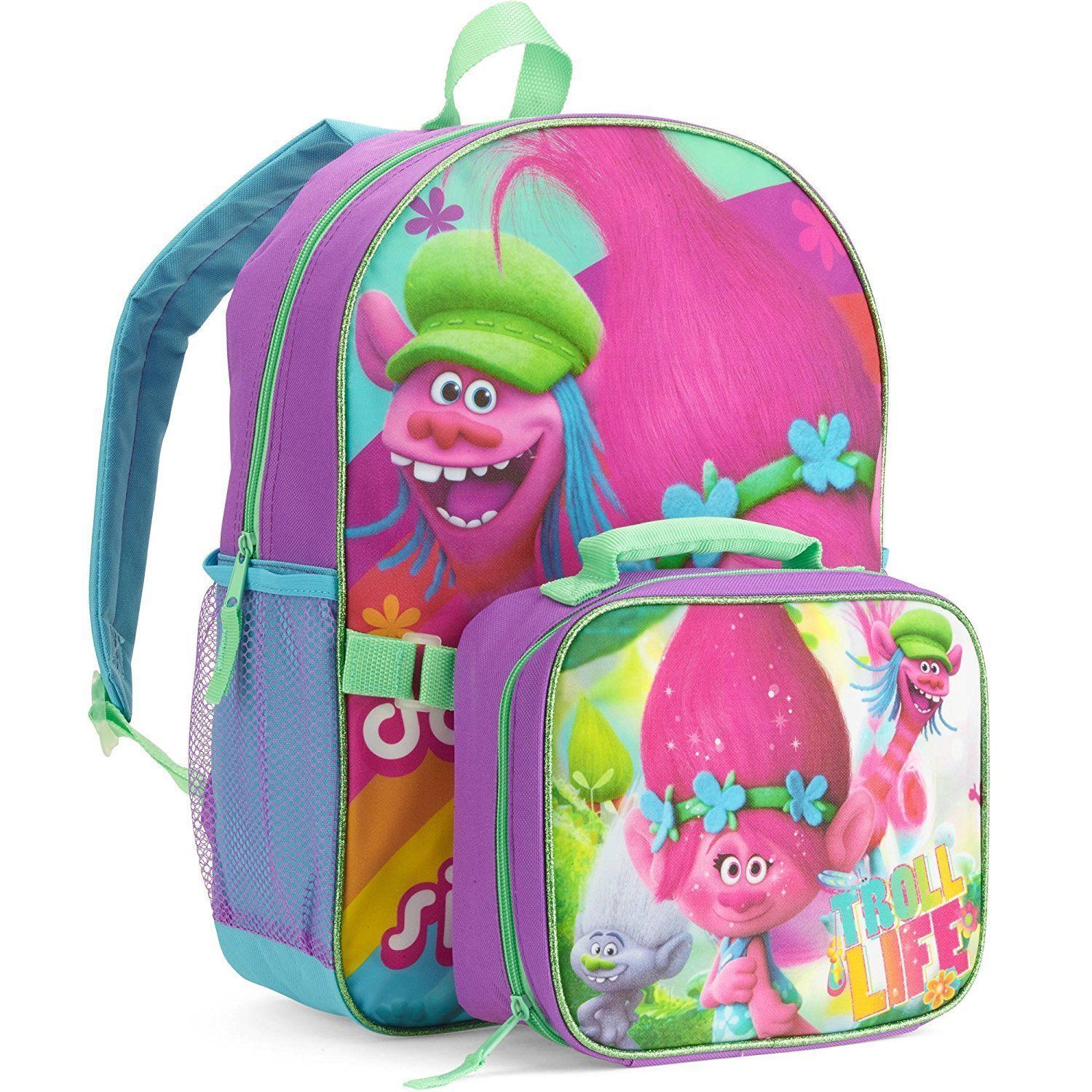 DreamWorks Trolls 16" inches Large Backpack with Insulated Lunch Tote