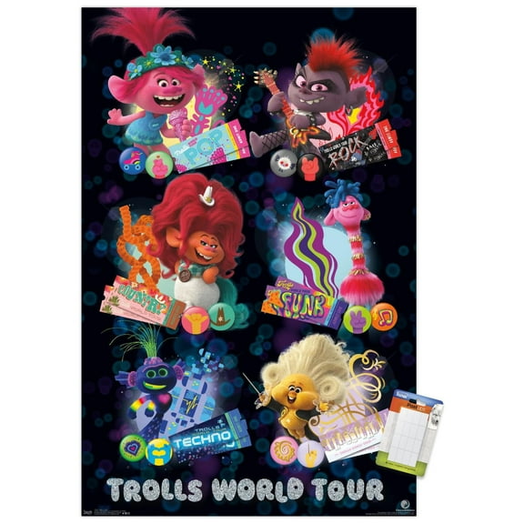 DreamWorks Trolls 2 - Grid Wall Poster, 14.725" x 22.375"