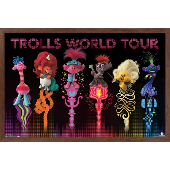 DreamWorks Trolls 2 - Group Wall Poster, 22.375" x 34", Framed