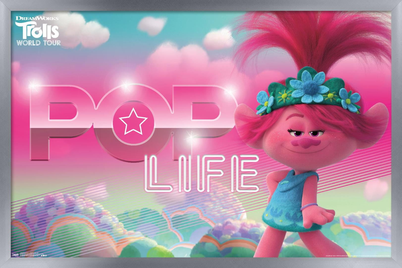 DreamWorks Trolls 2 - Pop Life Wall Poster, 22.375" x 34", Framed