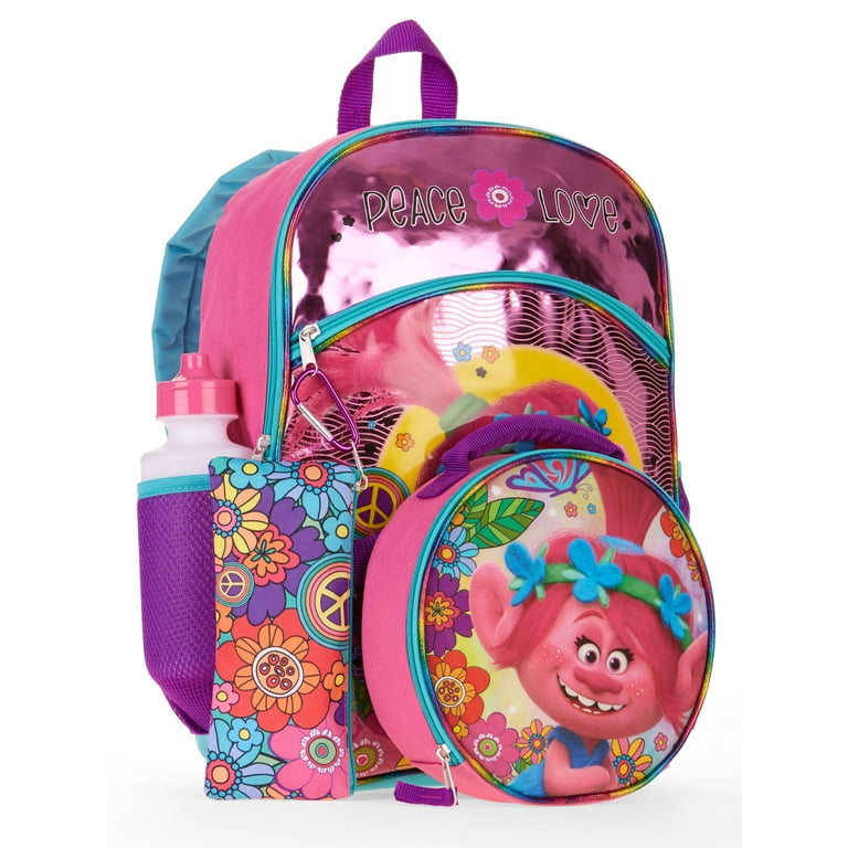 Trolls World Tour Poppy Girl School Backpack BookBAG Lunch Box SET Kids  Gift Toy