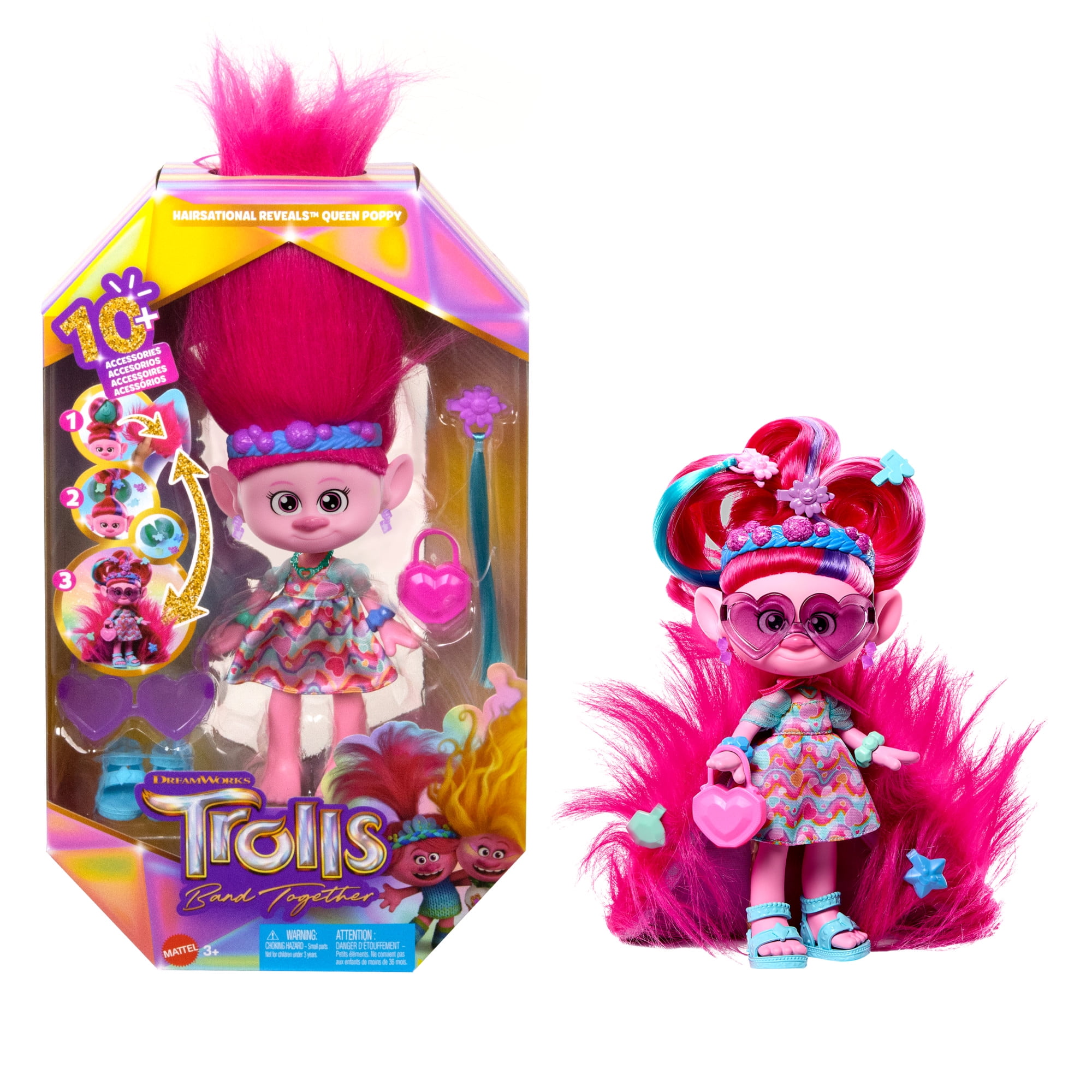 DreamWorks Trolls Band Together Hairsational Reveals Queen Poppy Fashion Doll & 10+ Accessories