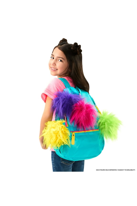 DreamWorks Trolls Band Together Rainbow Pom Poms Keychains with Surprise Mini Doll, Rainbow Series 1