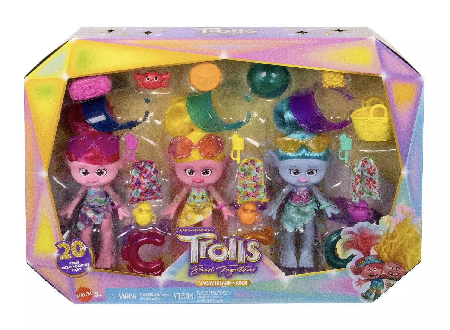 DreamWorks Trolls Band Together Vacay Island 3-Doll Playset
