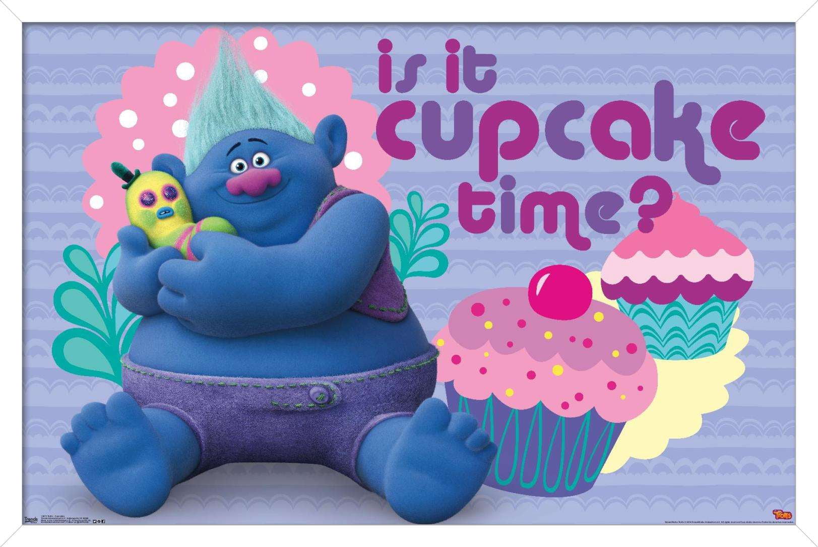 DreamWorks Trolls - Cupcakes Wall Poster, 14.725" x 22.375", Framed
