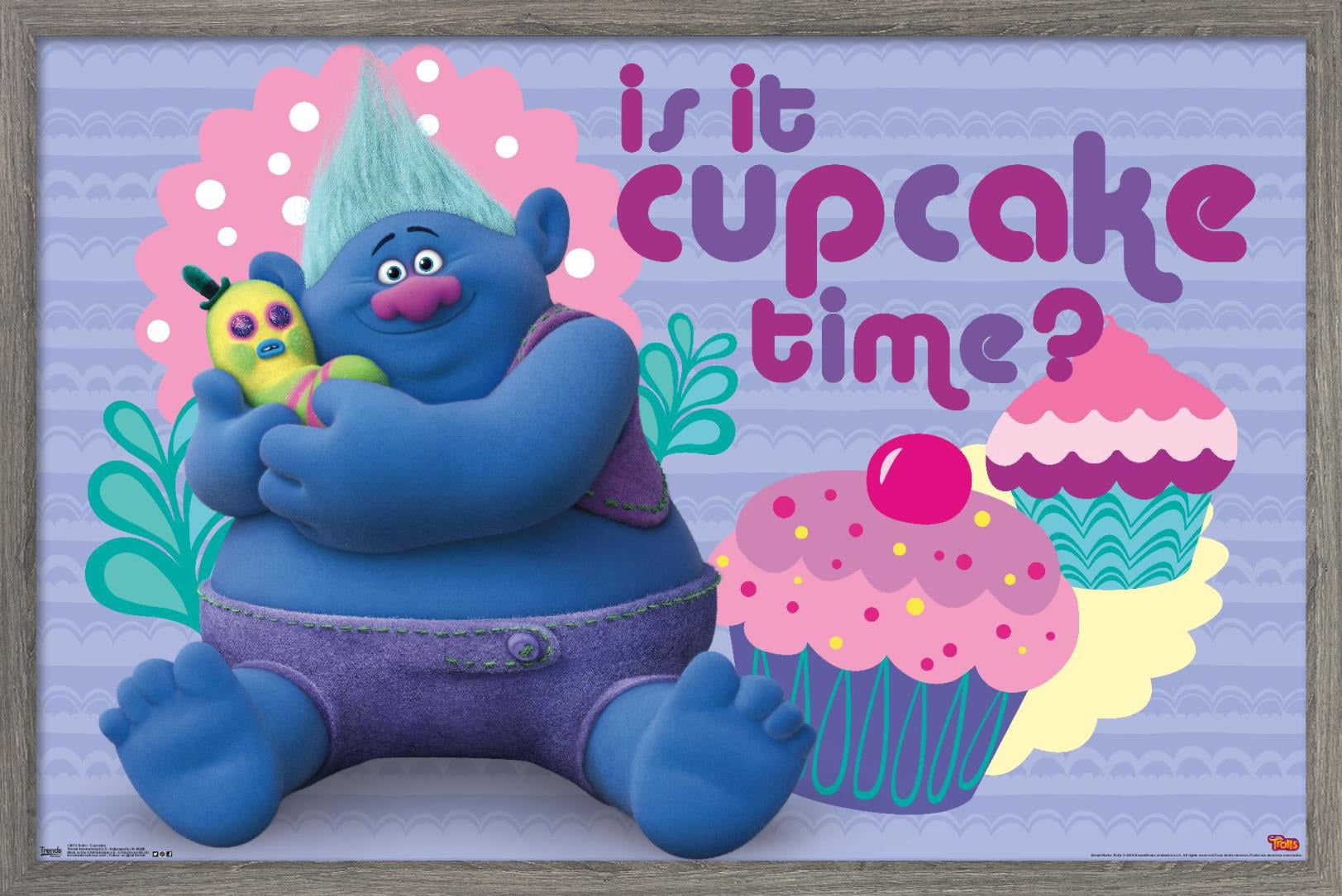 DreamWorks Trolls - Cupcakes Wall Poster, 14.725" x 22.375", Framed