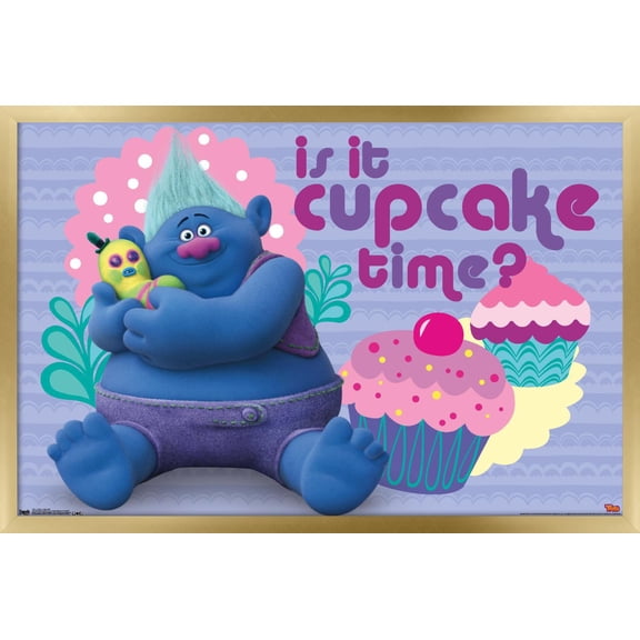 DreamWorks Trolls - Cupcakes Wall Poster, 22.375" x 34", Framed