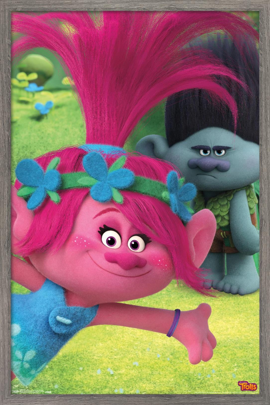 DreamWorks Trolls - Fun Wall Poster, 14.725" x 22.375", Framed