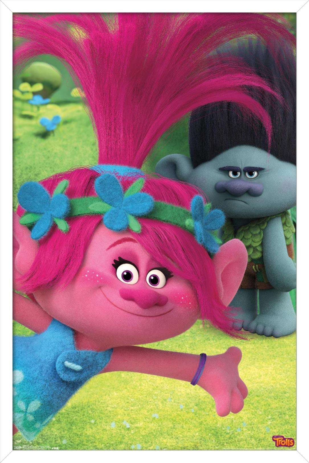 DreamWorks Trolls - Fun Wall Poster, 14.725" x 22.375", Framed