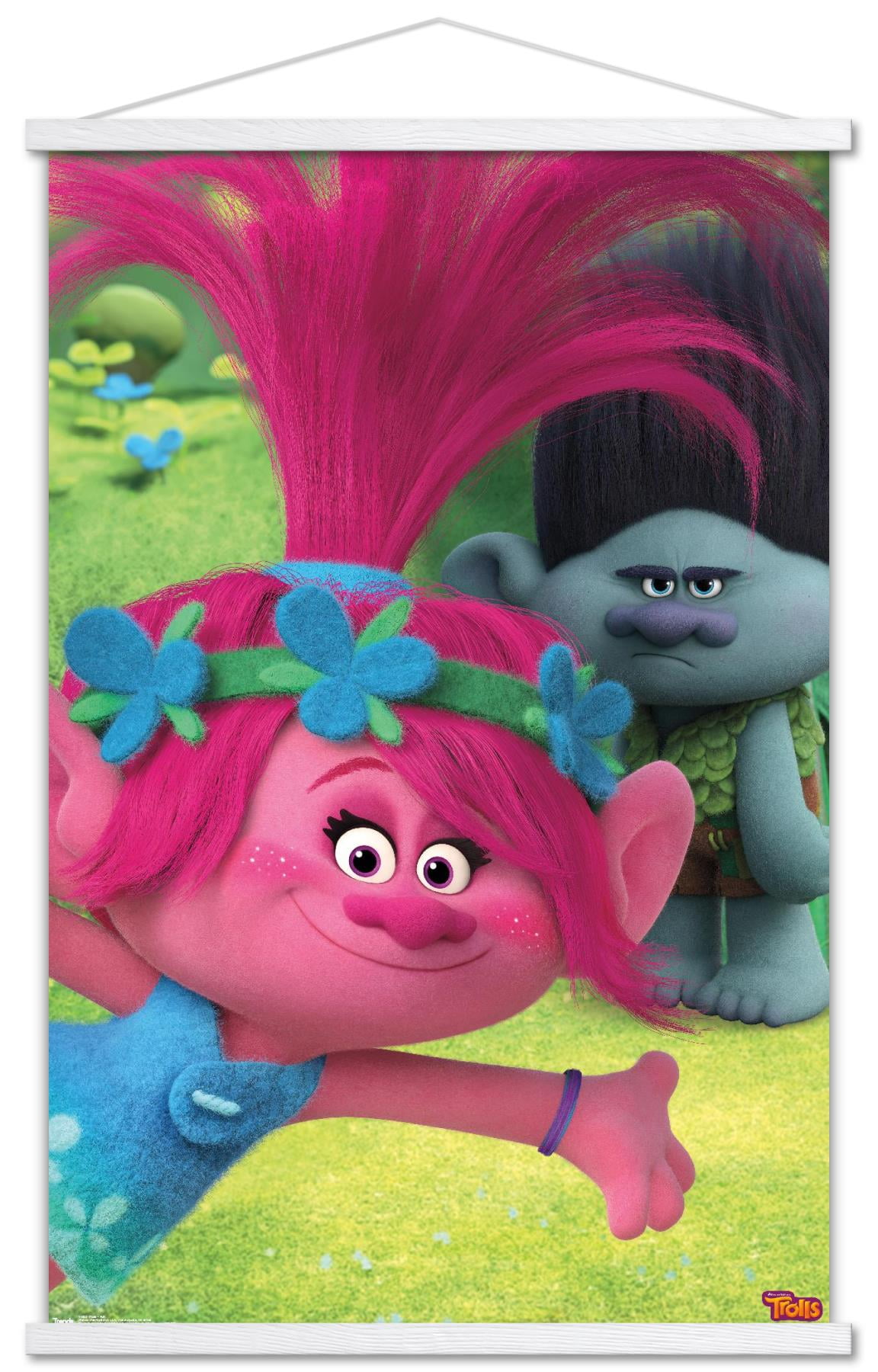 DreamWorks Trolls - Fun Wall Poster with Wooden Magnetic Frame, 22.375 ...