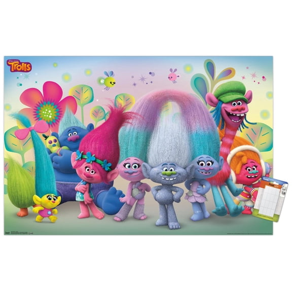 DreamWorks Trolls - Group Wall Poster, 14.725" x 22.375"