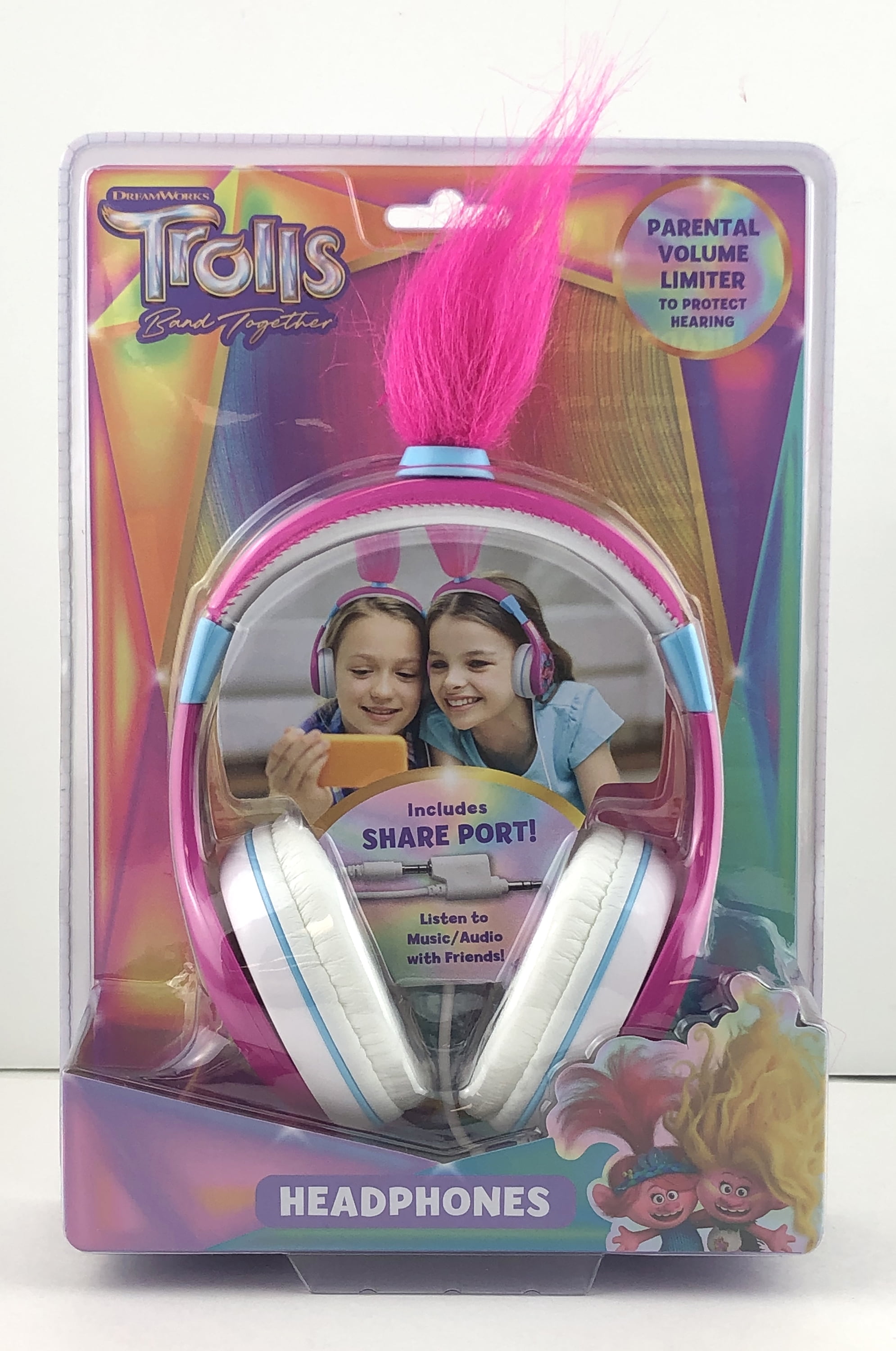 DreamWorks Trolls Pink Wired Headphones for Kids, Fun Design, 1 Piece