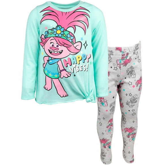 DreamWorks Trolls Poppy Little Girls Pullover T-Shirt and Leggings Outfit Set Toddler to Little Kid