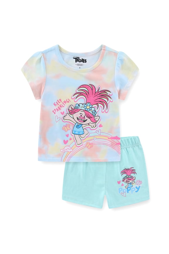 DreamWorks Trolls Poppy Short Sleeve T-Shirt and Shorts Set (Girls), 2 Piece Set, Sizes 2T-8