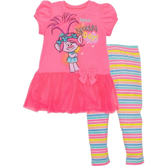 DreamWorks Trolls Poppy Toddler Girls T-Shirt and Leggings Outfit Set Toddler to Big Kid