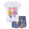 thumbnail image 1 of DreamWorks Trolls Poppy Viva Little Girls T-Shirt and Chambray Shorts Outfit Set Toddler to Little Kid, 1 of 5