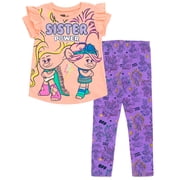 DreamWorks Trolls Toddler Girls 2-Piece T-Shirt and Leggings Set Poppy Viva Peach