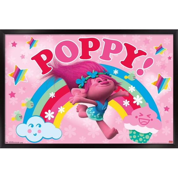 DreamWorks Trolls - Poppy Wall Poster, 14.725" x 22.375", Framed