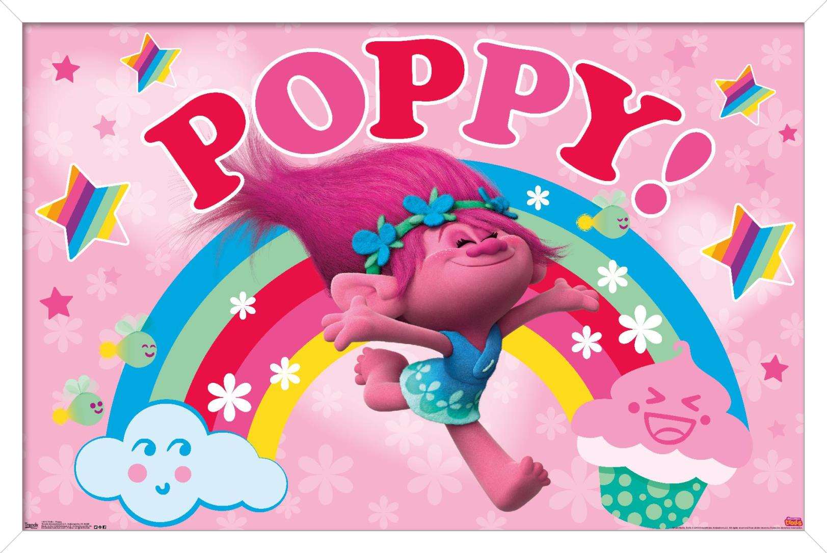 DreamWorks Trolls - Poppy Wall Poster, 14.725" x 22.375", Framed