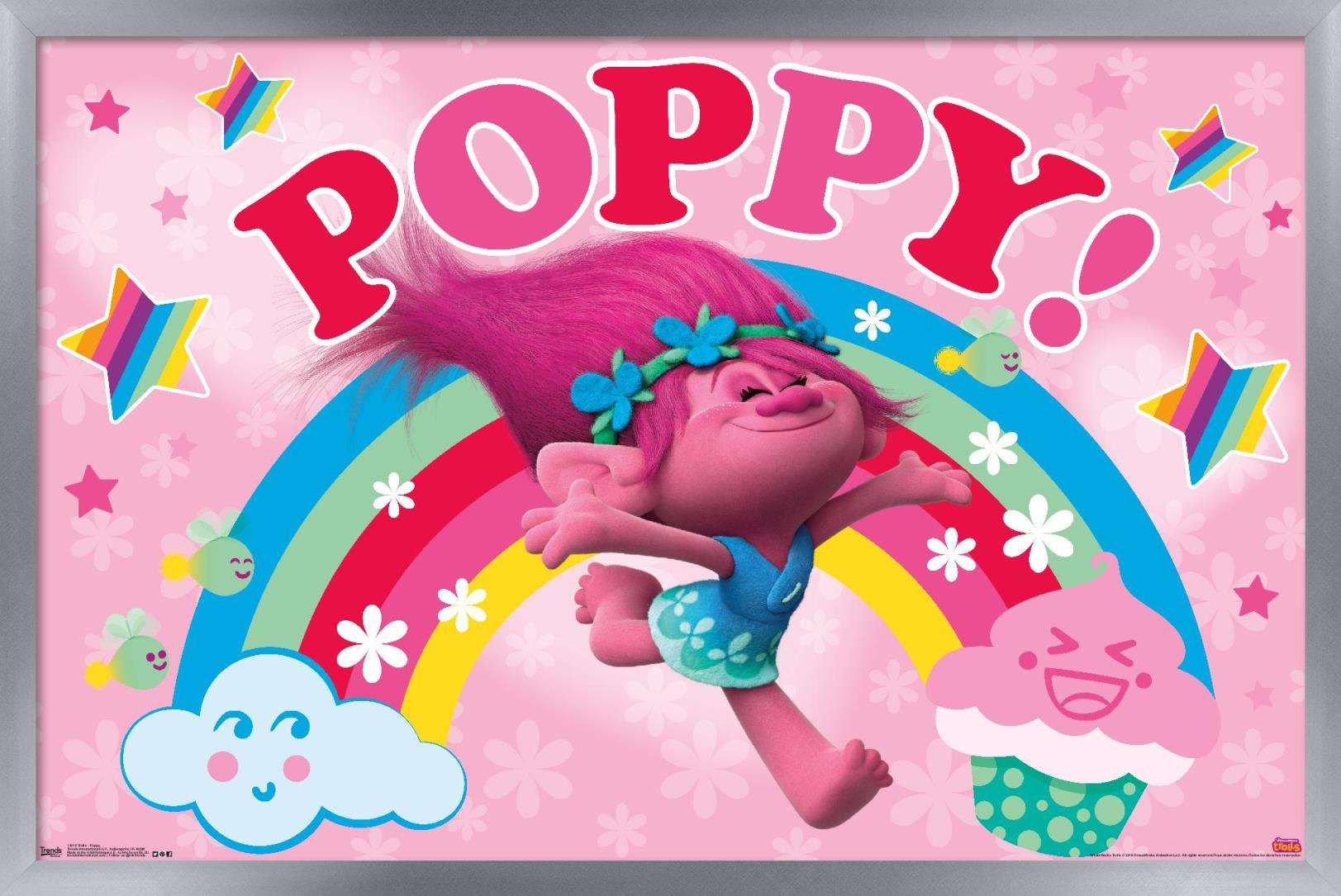 DreamWorks Trolls - Poppy Wall Poster, 14.725" x 22.375", Framed