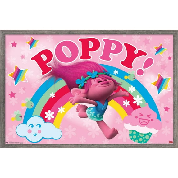 DreamWorks Trolls - Poppy Wall Poster, 14.725" x 22.375", Framed