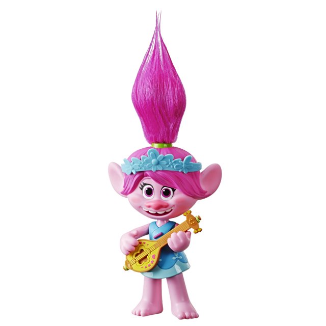 DreamWorks Trolls Popstar Poppy Singing Doll, Includes Toy Ukulele, Plays Movie Song