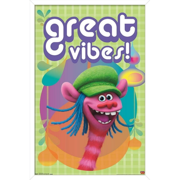 DreamWorks Trolls - Vibes Wall Poster, 14.725" x 22.375", Framed