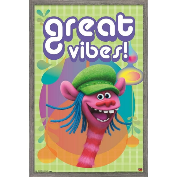 DreamWorks Trolls - Vibes Wall Poster, 22.375" x 34", Framed