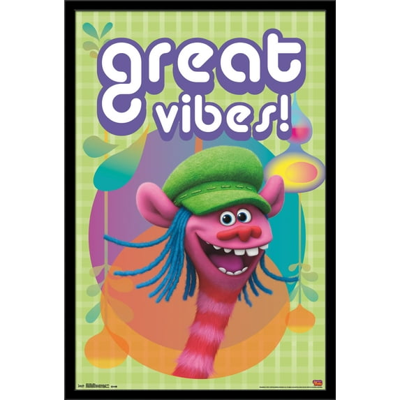 DreamWorks Trolls - Vibes Wall Poster, 22.375" x 34", Framed