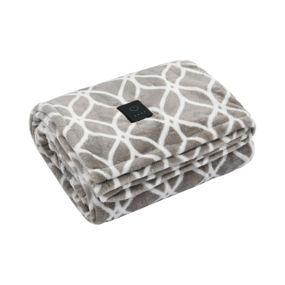 Dreamaker One-Touch Fleece Electric Heated Throw Blanket, 50x60 inches - Cozy, Machine Washable, with 4 Adjustable Heat Settings & Built-in Remote - Ultimate Comfort for Cold Nights