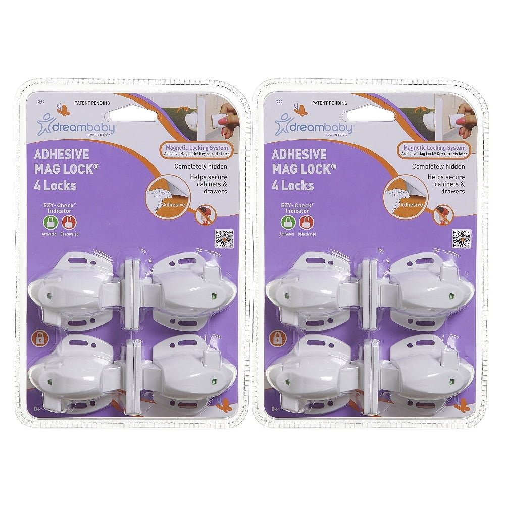 Dreambaby Child Safety White Magnetic Cabinet Locks 5-Pack in the