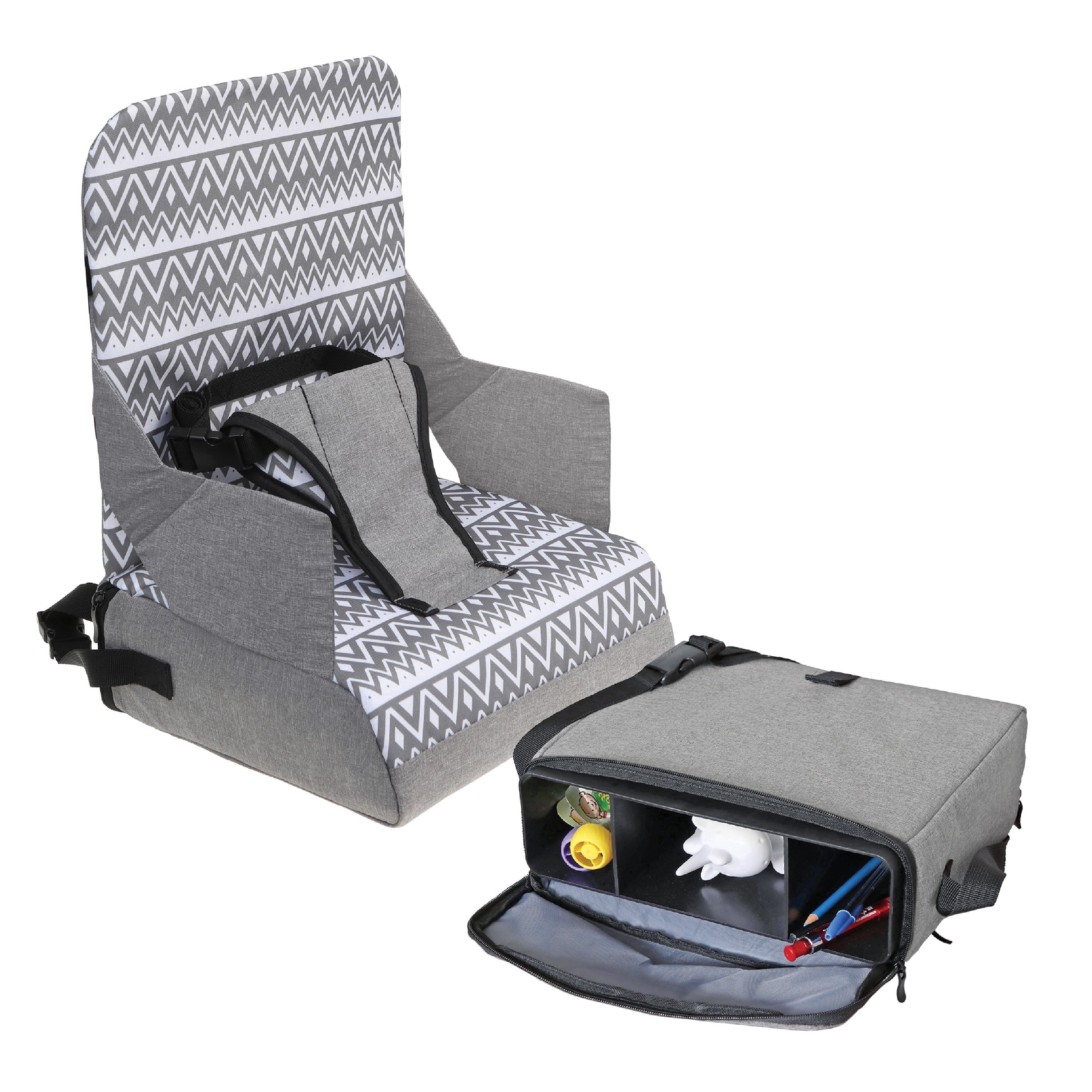 Dreambaby Grab ‘N Go Travel Booster Seat – Portable Toddler High Chair for Dining (6M-3Y) with Storage & Shoulder Strap