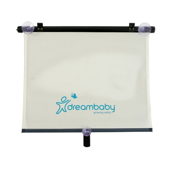 Dreambaby Infant Car Roller Shade for Car Seat, Extra-Wide, White and Black