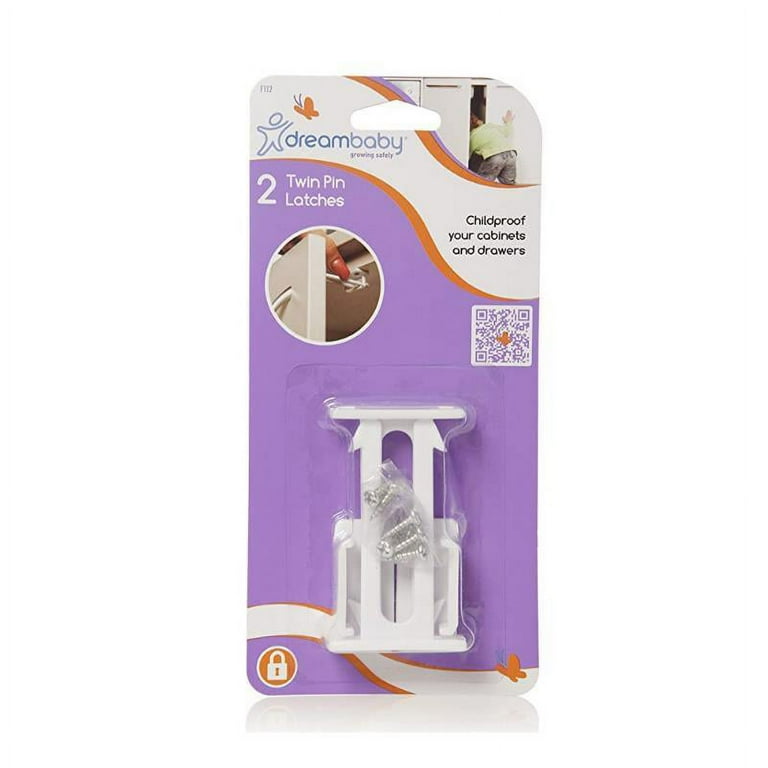 Dreambaby White Plastic Twin Pin Latches 2 pk Dreambaby White Plastic Twin Pin Latches 2 pk
