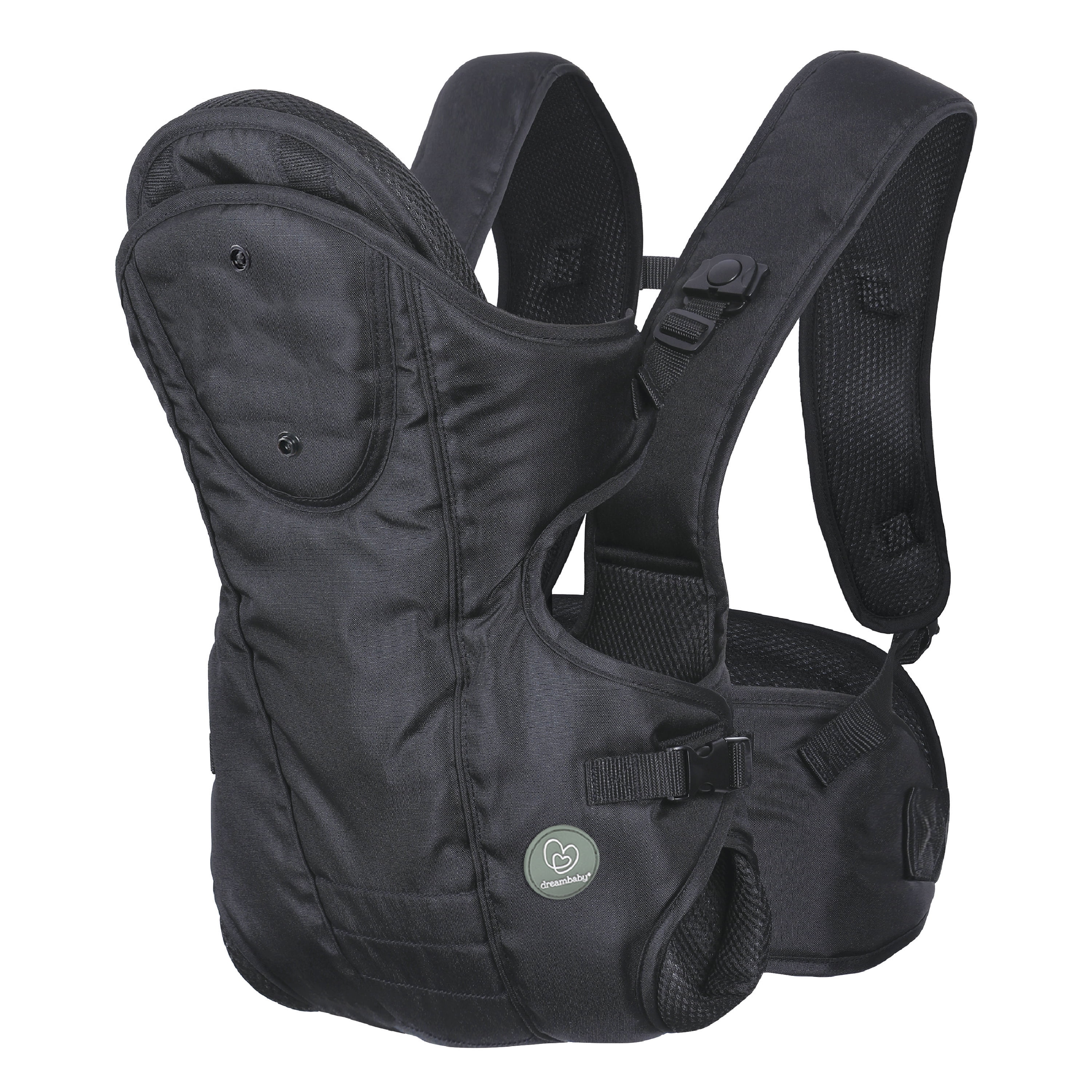 Dreambaby® Manhattan Adjustable 3 in 1 Position Baby Carrier - IHDI Approved Hip Healthy - Newborns Toddlers up to 33lbs - Fits for Most Adult Sizes - Black - Model L296