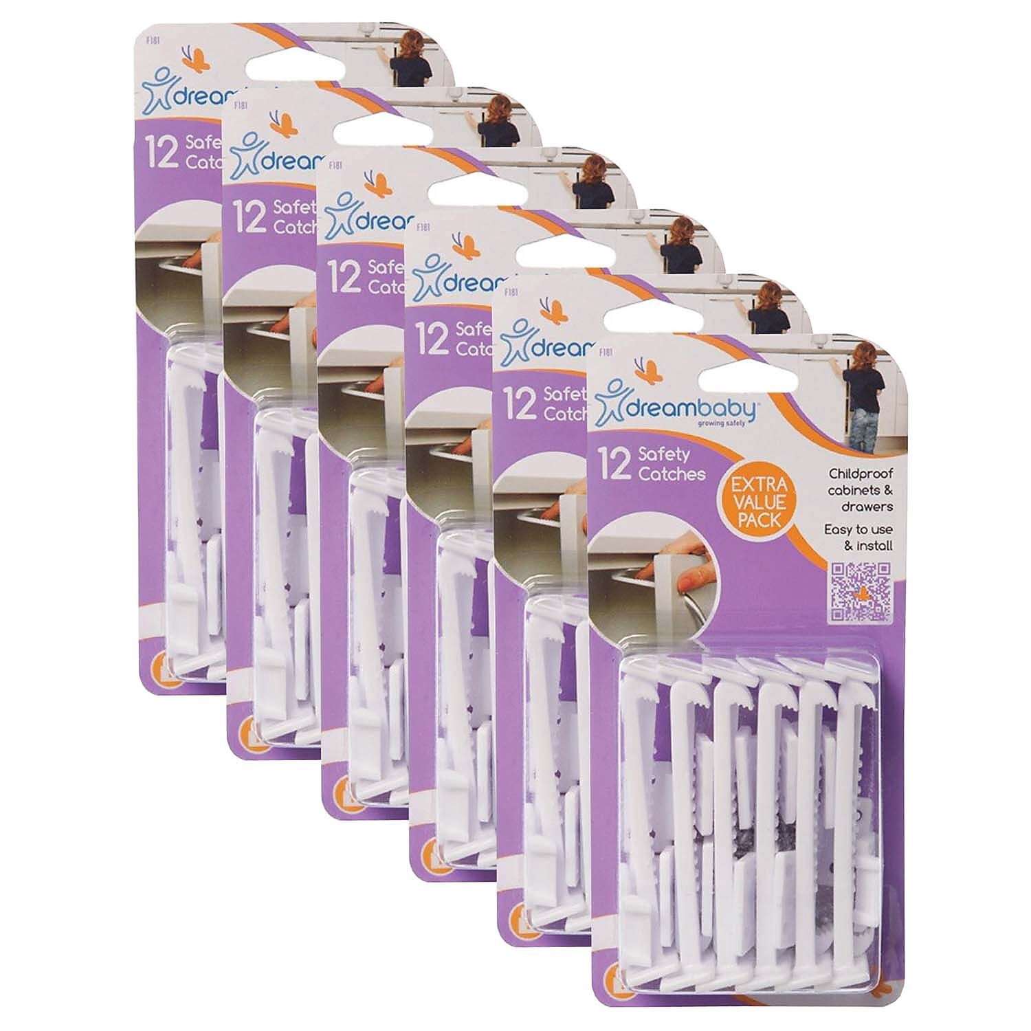 Dreambaby Safety Catches 12 Per Pack 6 Packs (DB-L181-6)