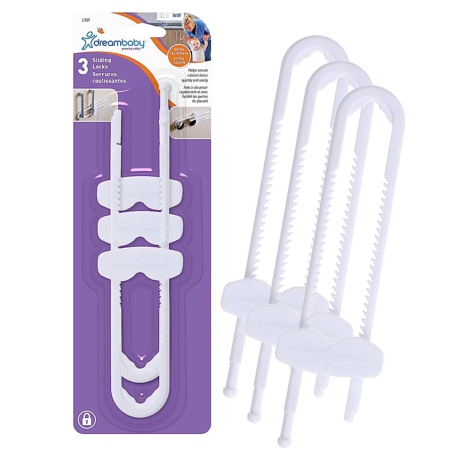 Dreambaby Sliding Cabinet Child Safety Locks U Shaped for Knobs and Handles Walmart