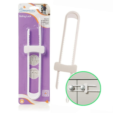 Dreambaby® White Sliding Lock- Baby Safety Locks and Latches